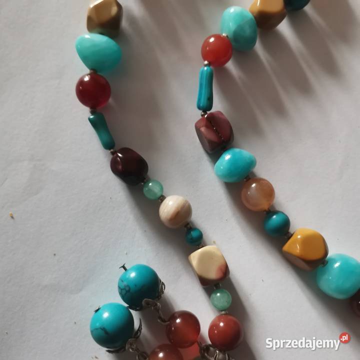 Naszyjnik kolczyki kamienie naturalne Częstochowa sprzedam