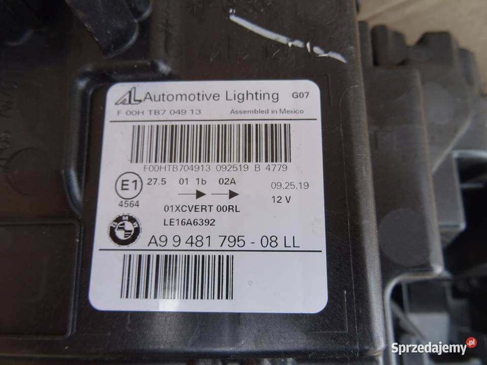 BMW X7 G07 LAMPA PRZEDNIA LEWA EUROPA 9481795 osobowe lubuskie Gorzów Wielkopolski