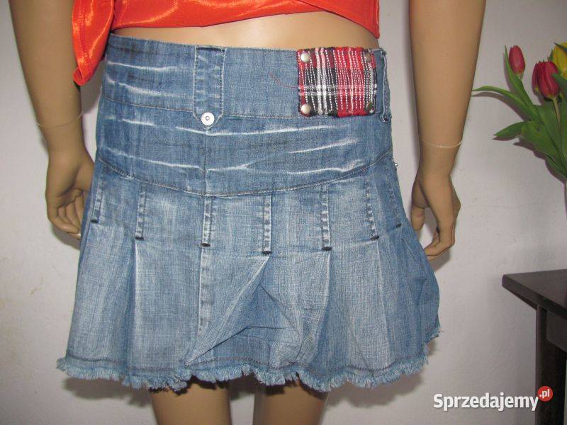 jeans mini spódnica check me out Zamość