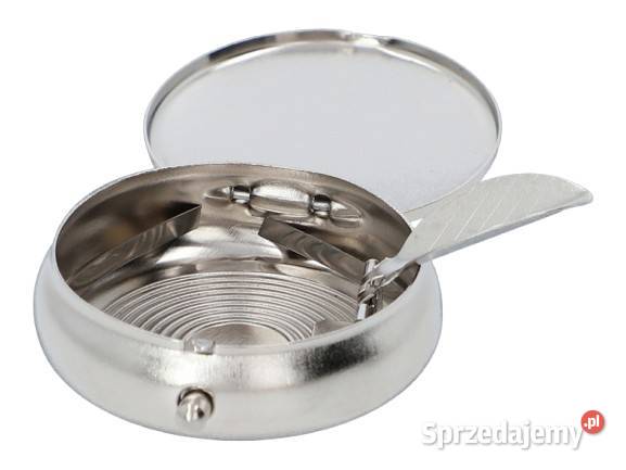 Srebrna Kieszonkowa Popielniczka Mała Mobilna Ostrowy nad Okszą