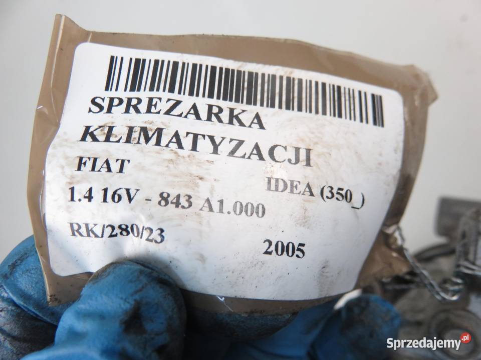 KOMPRESOR KLIMATYZACJI FIAT IDEA 14 16V 71785269 Kompresory klimatyzacji