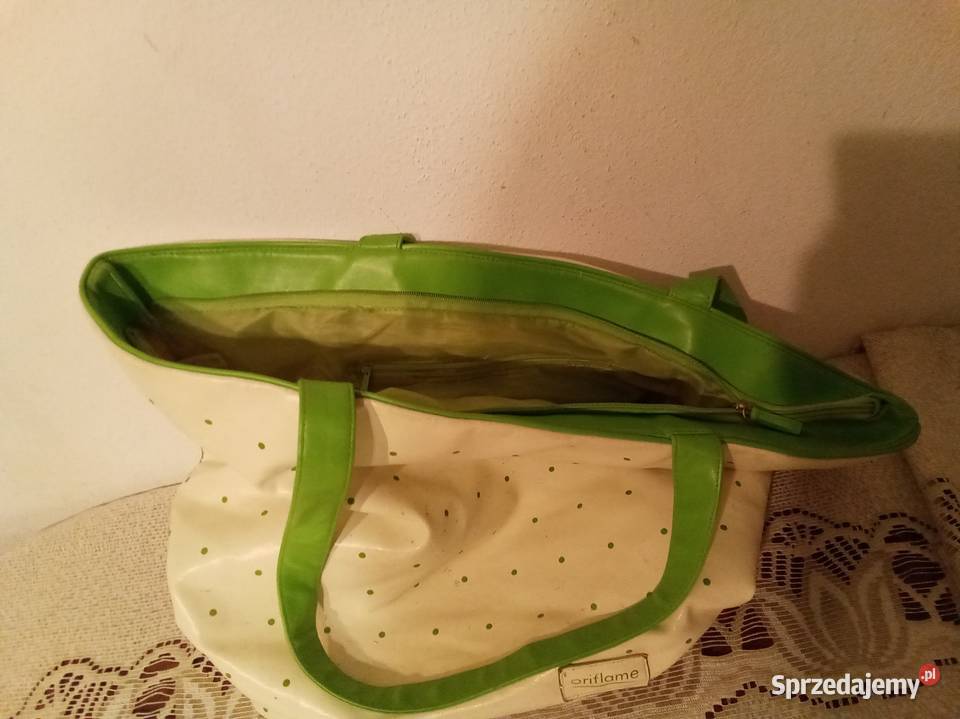 Torba Oriflame zielona w kropki Torby i torebki mazowieckie Warszawa