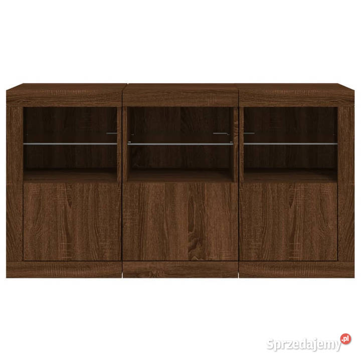Szafka z oświetleniem LED brązowy dąb 123x37x67 mazowieckie Warszawa