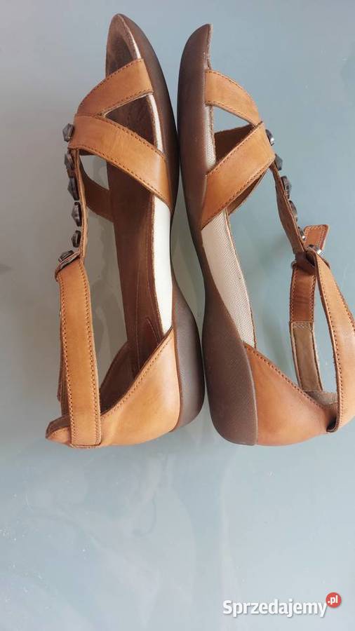 MARKOWE Sandały SKÓRA NATURALNA ZAPINANE NA RZEP Warszawa