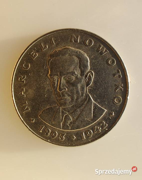 Moneta 20 bez znaku mennicy 1975 Marceli Nowotko