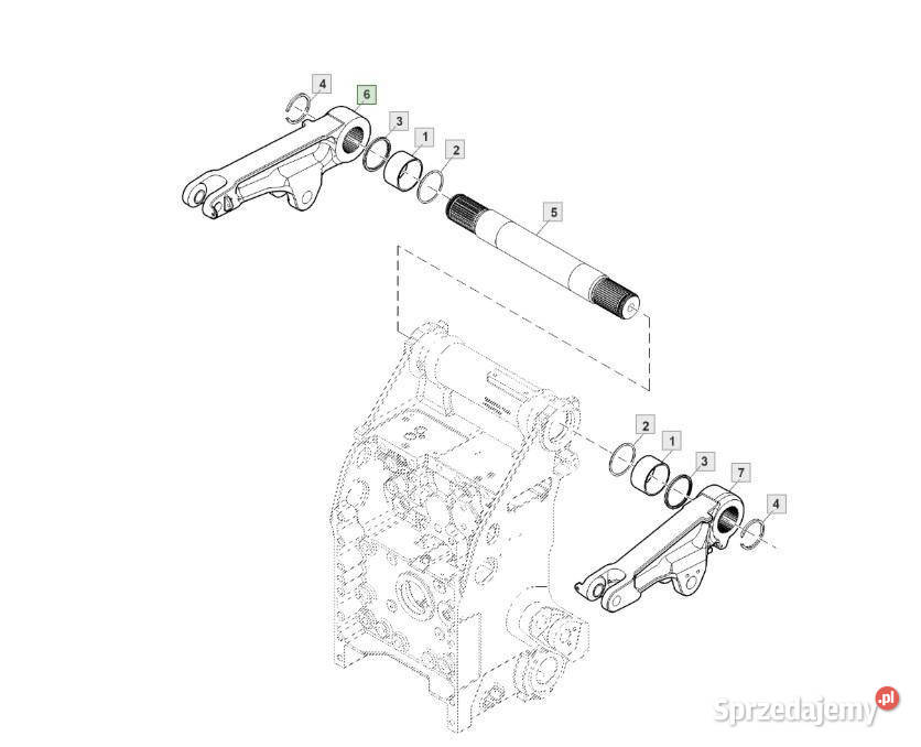 John Deere 7R 7R330 wieszaki ramiona belki dolne