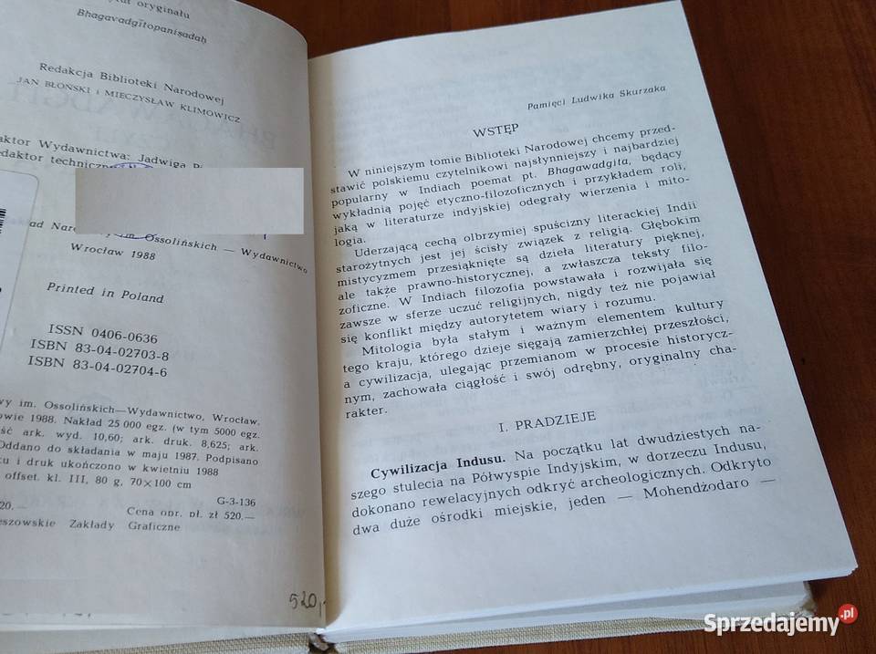 Bhagawadgita czyli Pieśń Pana przekł Joanna Rok wydania 1988 Gdańsk sprzedam