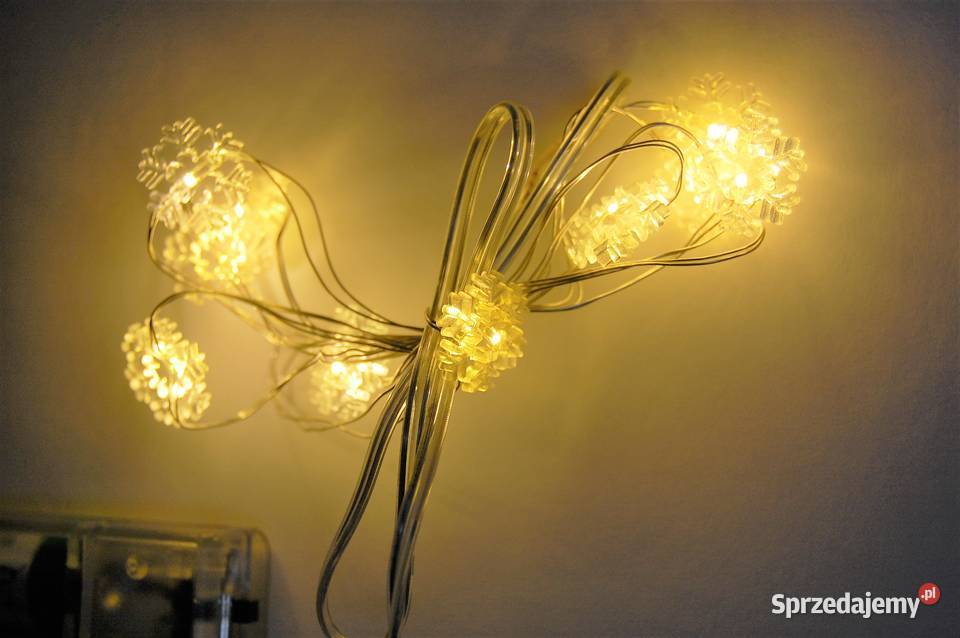 Goliat śnieżynki 10 LED na baterie ciepły biały Lublin