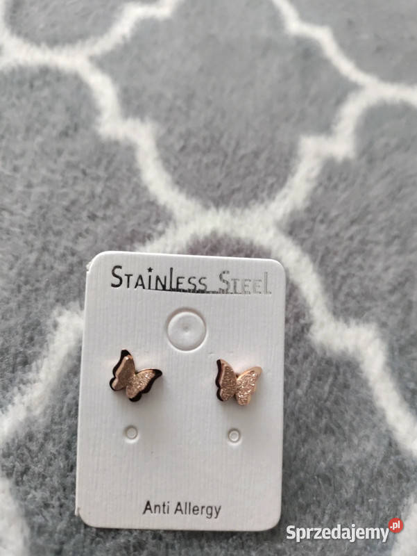 komplet naszyjnik i kolczyki stal motyle Zawiercie