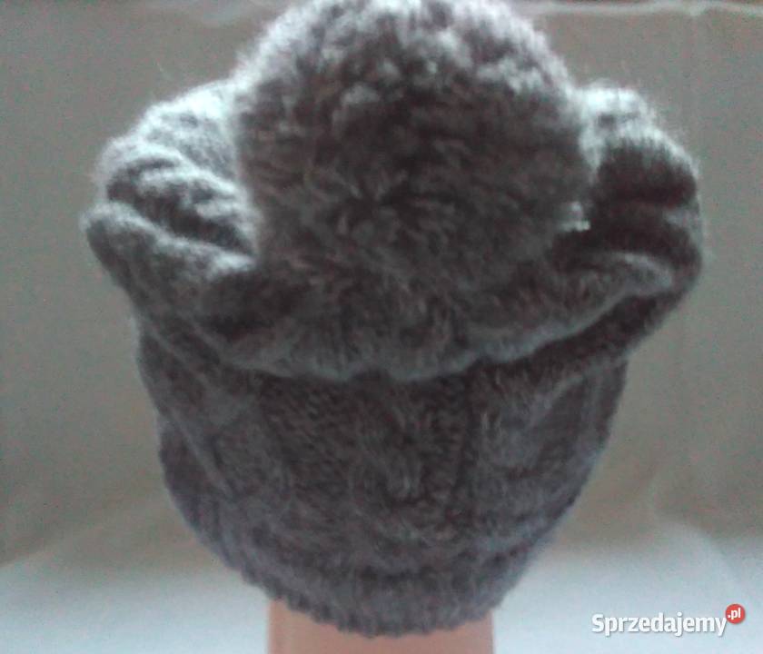 CZAPKA szara Damska srebrna r ML Pompon NOWA podlaskie Białystok sprzedam