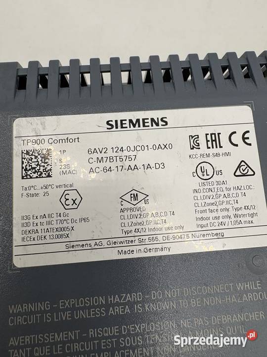 Siemens 6AV2 1240JC010AX0 HMI Panel Warszawa