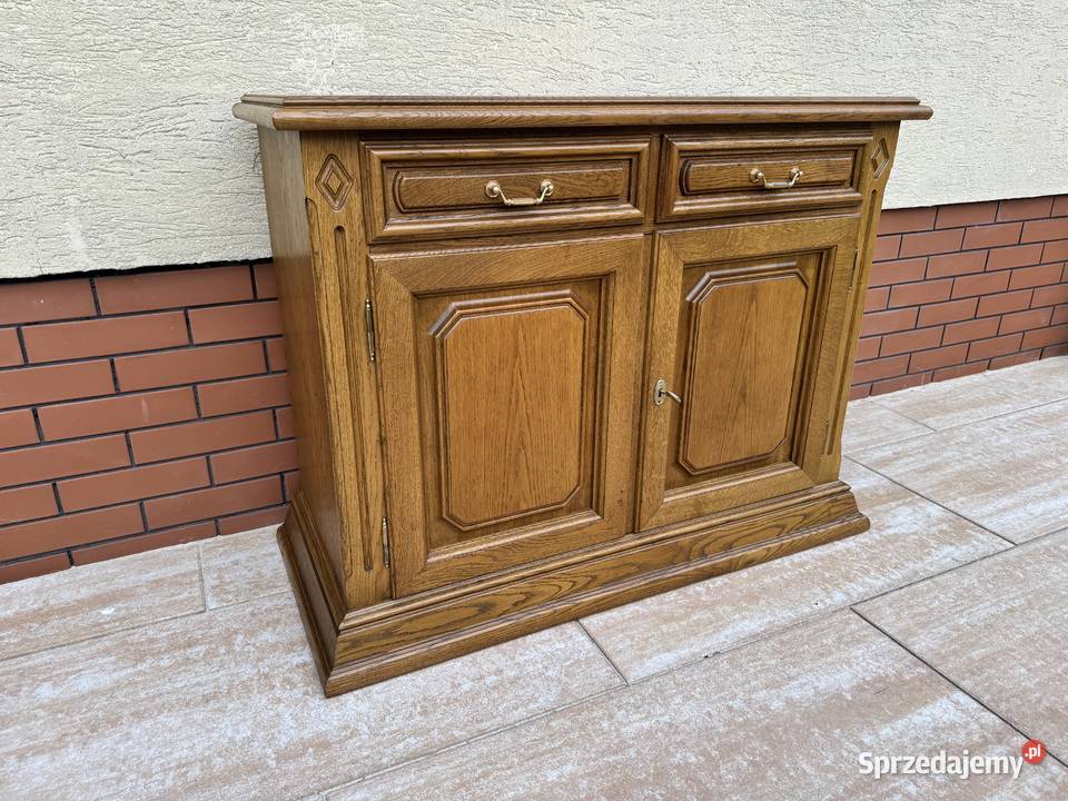Komoda stylowa dębowa 2 drzwiowa szafka regał Garwolin