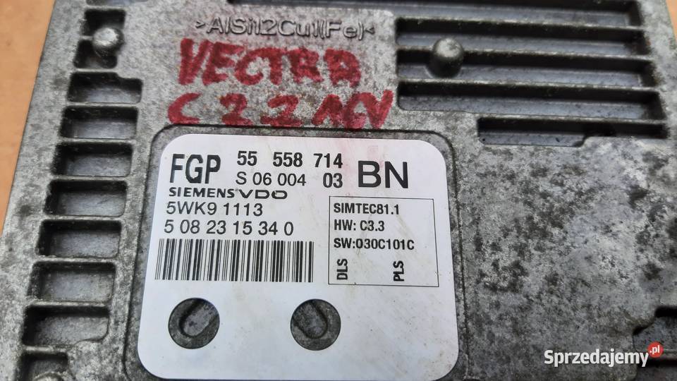 KOMPUTER STEROWNIK SILNIKA OPEL VECTRA C 22 16V Dębno