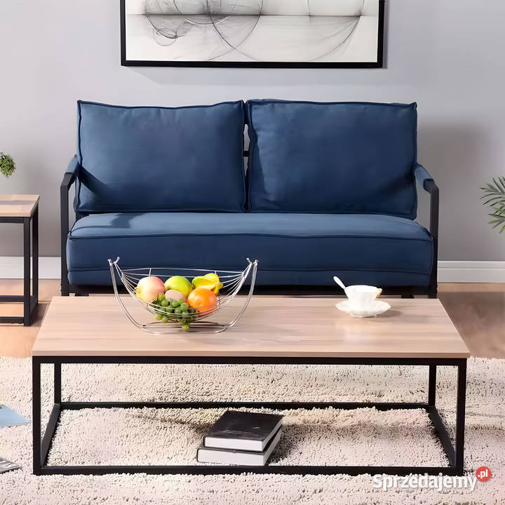 Stół kawowy ława duży brązowy blat metalowy 48cm Wrocław sprzedam