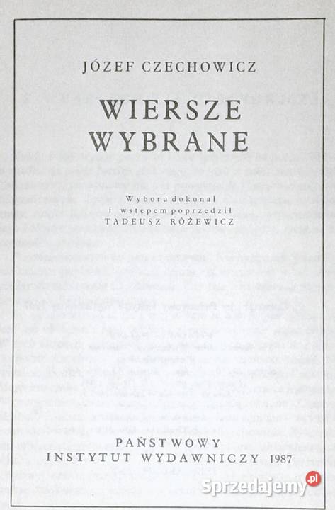 Wiersze wybrane Józef Czechowicz lubelskie Chełm