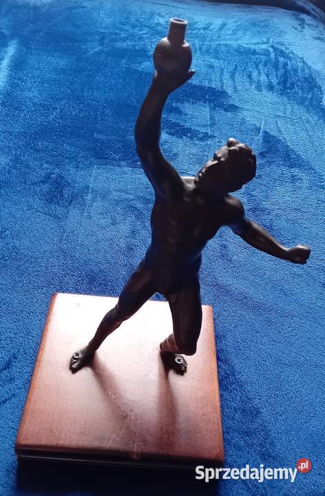 Figurka z brązu art deco olimpijczyk podstawa Koźminek