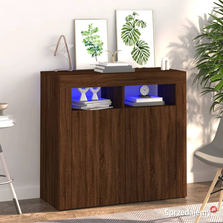 Szafka z oświetleniem LED brązowy dąb 80x35x75 mazowieckie Warszawa
