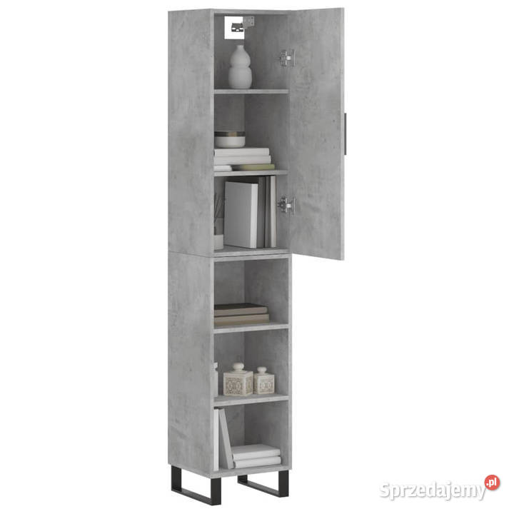 Wysoka szafka szarość betonu 345x34x180 mazowieckie Warszawa