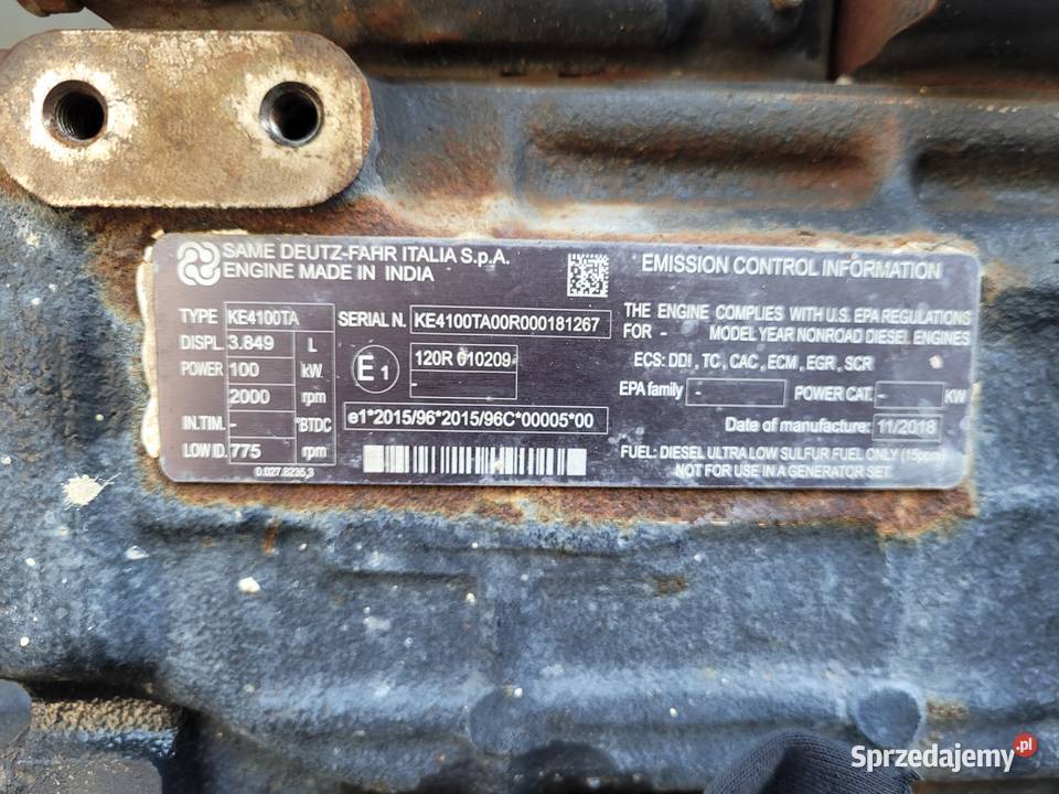 DEUTZFAHR 6130 TTV SILNIK 100kW KE4100TA Kolno
