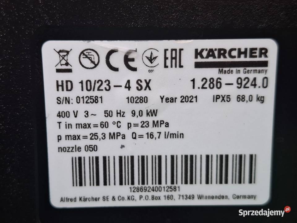 Myjka Karcher HD 10234SX 2021 Zwijacz węża mazowieckie Radom