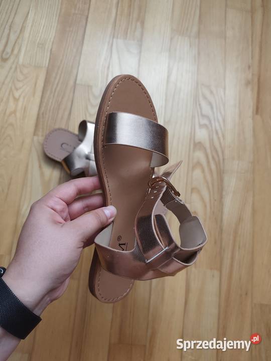 Sandały damskie złote rose gold r 39 nowe małopolskie Kraków