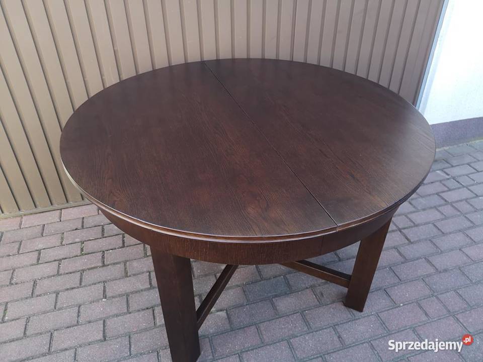 Stół Okrągły ARTDECO Dębowy 125 Solidny Zgrabny Swarzędz
