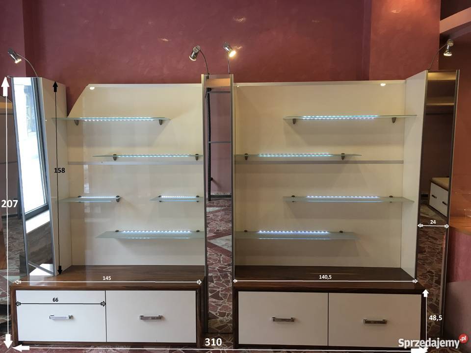 wyposażenie sklepu obuwniczego regał półka TANIO