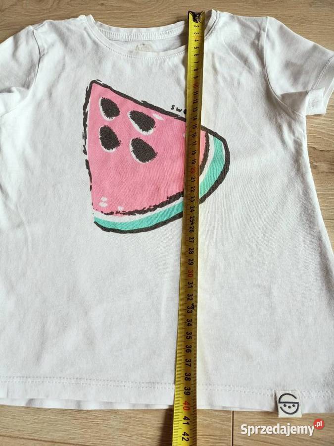 Tshirt koszulka dziewczęca biała arbuz 116 Płock sprzedam