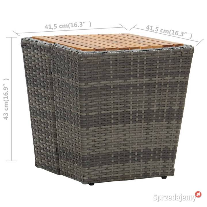 vidaXL Stolik herbaciany szary 415x415x43