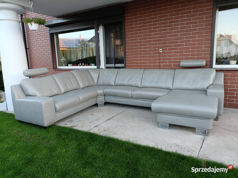 Sprzedam narożnik ze skóry Komplety wypoczynkowe Konin