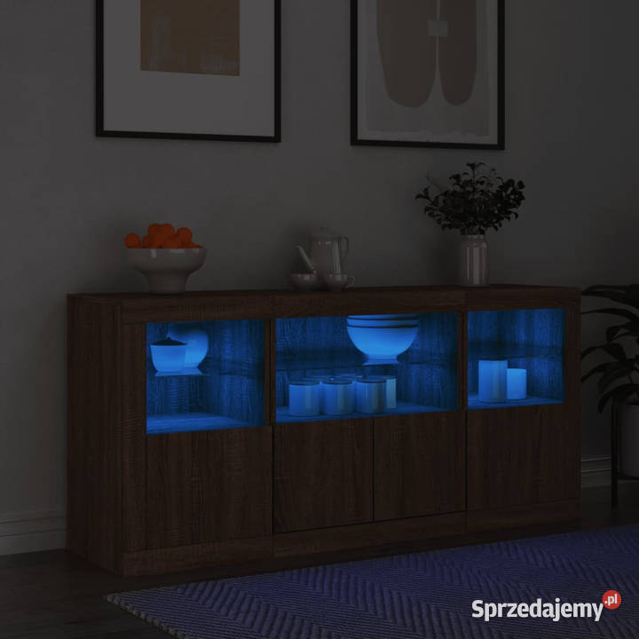 Szafka z oświetleniem LED brązowy dąb 1425x37x67 Warszawa