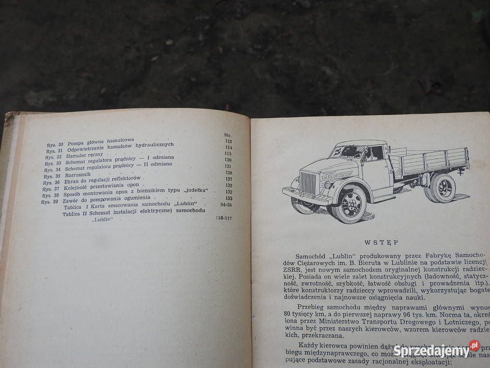 LUBLIN KSIĄŻKA OBSŁUGI SAMOCHODU 1954 nie Warszawa