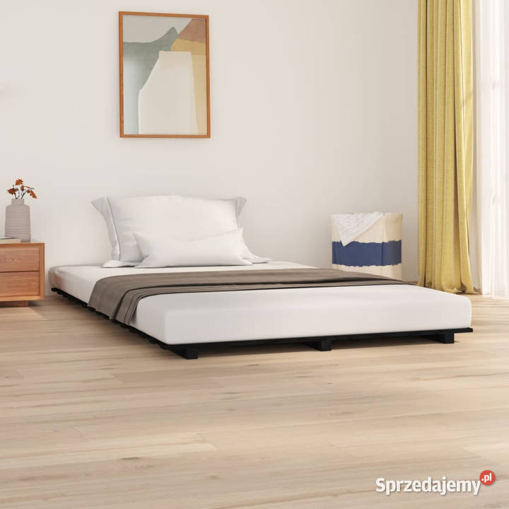 Rama łóżka czarna lite drewno sosnowe 135x190 Warszawa