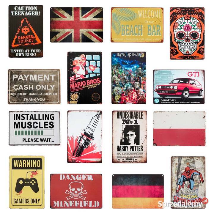 Tabliczka dekoracyjna metalowa KITCHEN RULES świętokrzyskie