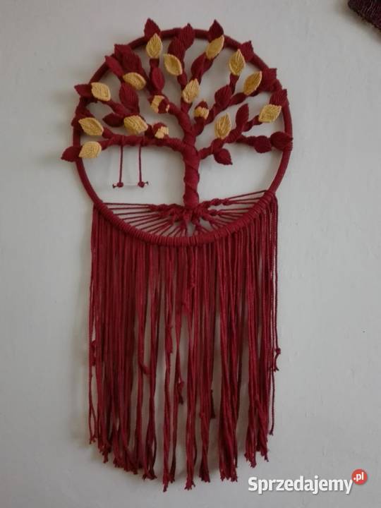 Drzewko szczęścia ozdoba na ścianę makrama