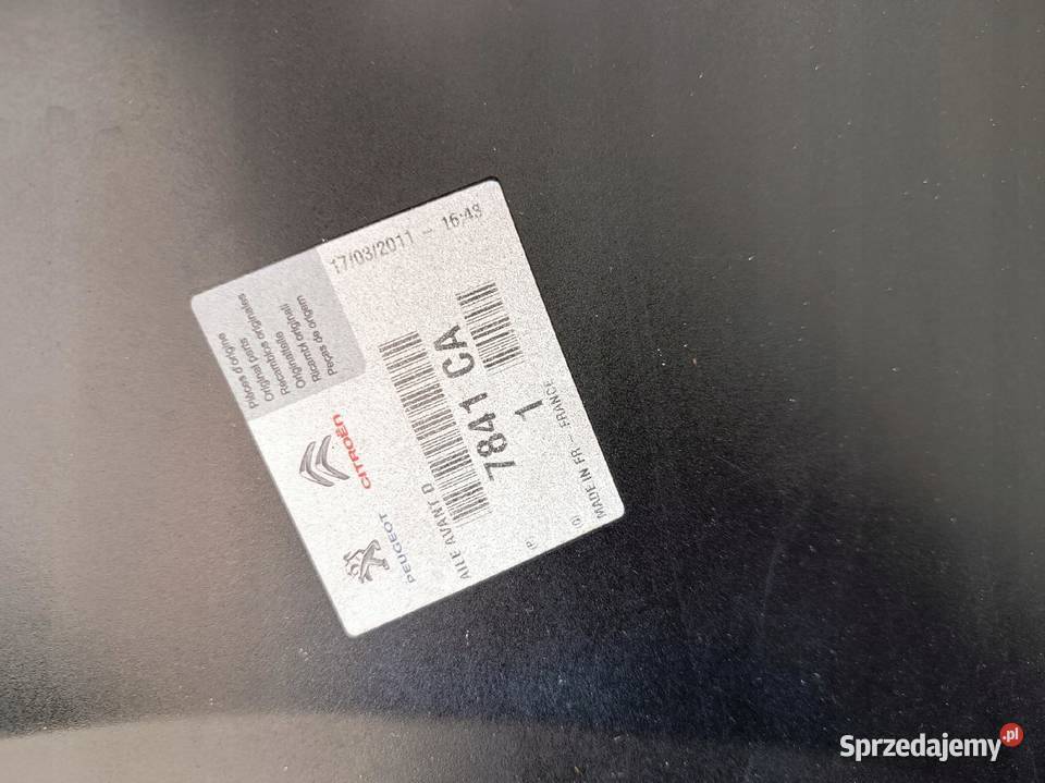 PEUGEOT 508 I BŁOTNIK PRAWY PRZÓD ZDROWY Nowy Tomyśl