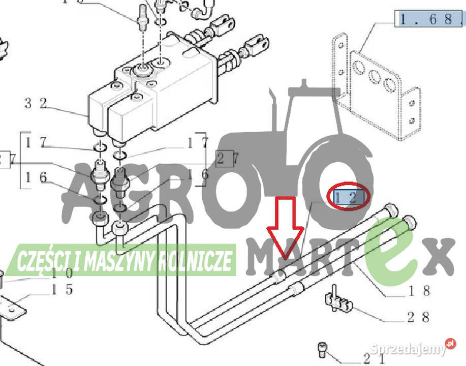 87591784 RURKA RH CNH Wichrów