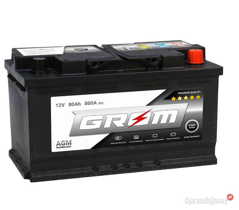 Akumulator GROM AGM STARTSTOP 80Ah 800A Prawy