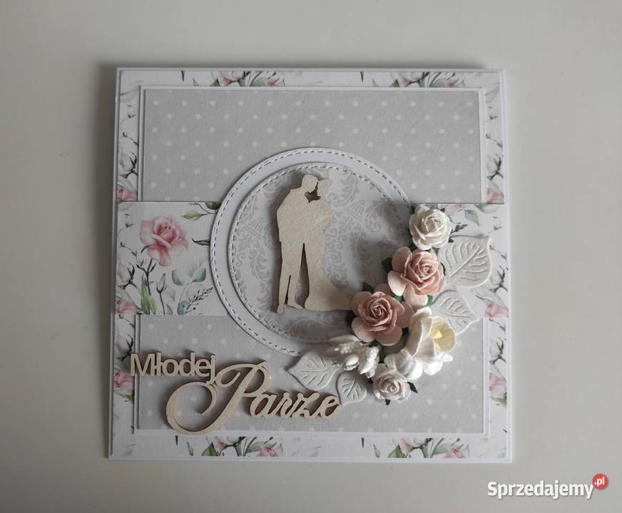 Kartka ręcznie robiona na Ślub z pudełkiem łódzkie Łódź