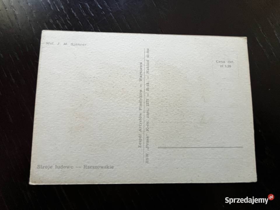 Szancer pocztówka stroje ludowe Rzeszowskie