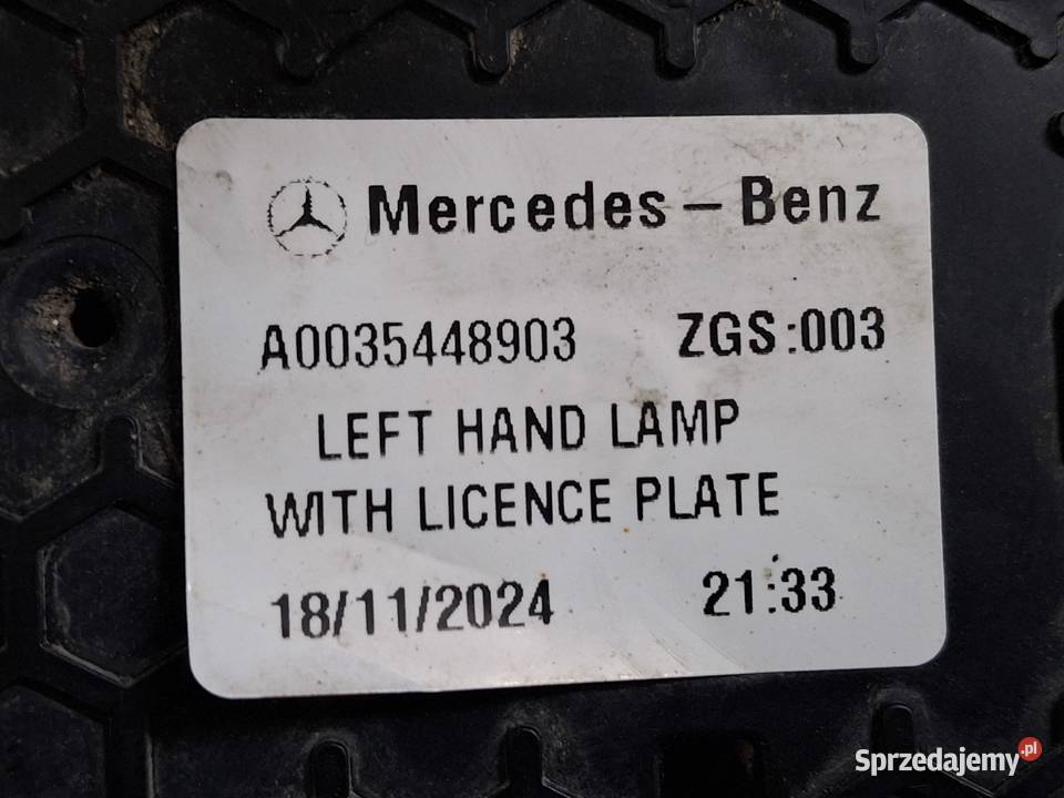 MERCEDES ACTROS MP4 ATEGO LAMPA LEWY TYŁ LEWA ciężarowe lubuskie Bieleń sprzedam