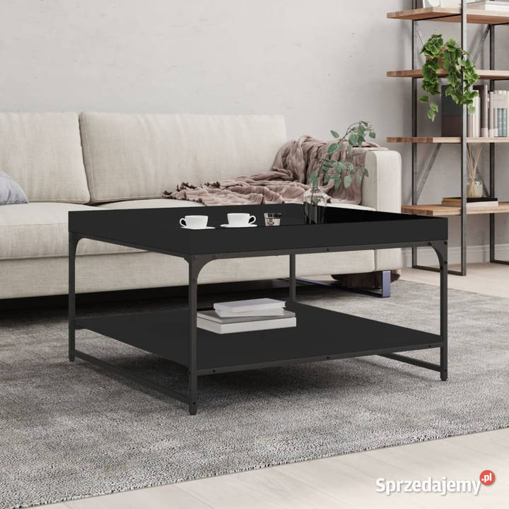 Stolik kawowy czarny 80x80x45 materiał Meble Warszawa
