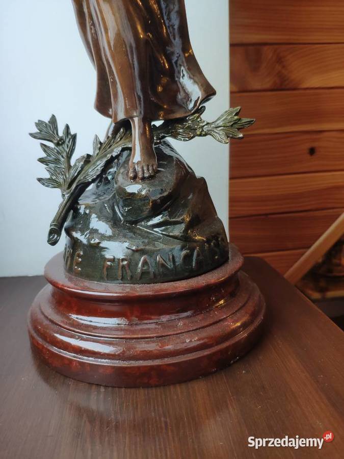 Figuralna sygnowana ogromna emaliowana lampa