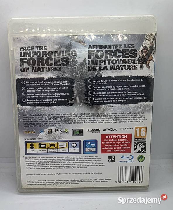 Gra Cabelas Survival Shadows of Katmai 3 Elbląg sprzedam