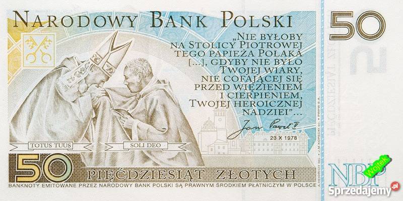 2x Banknot 50 Jan Paweł II Dwa Banknoty Złoto 24 Sosnowiec
