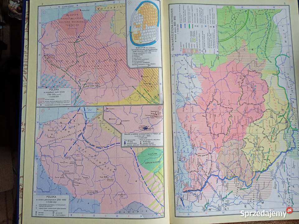 Atlas historyczny Polski Rok wydania 1990 Mielno sprzedam