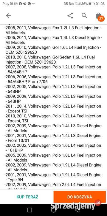 Sportowy Filtr Powietrza grupa VW typ 332830 Łask