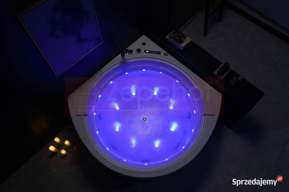 Wanna z hydromasażem EB8005 narożna 150cmx150 Grabówka