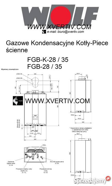 Wolf FGB28 ZASOBNIK FSW100 Czujnik CWU Kraków sprzedam