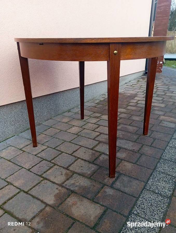 Stół okrągły rozkładany PRL Transport śląskie Myszków